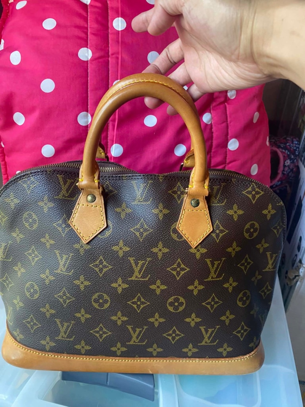 Louis Vuitton Monogram Satchel in Brown and Tan